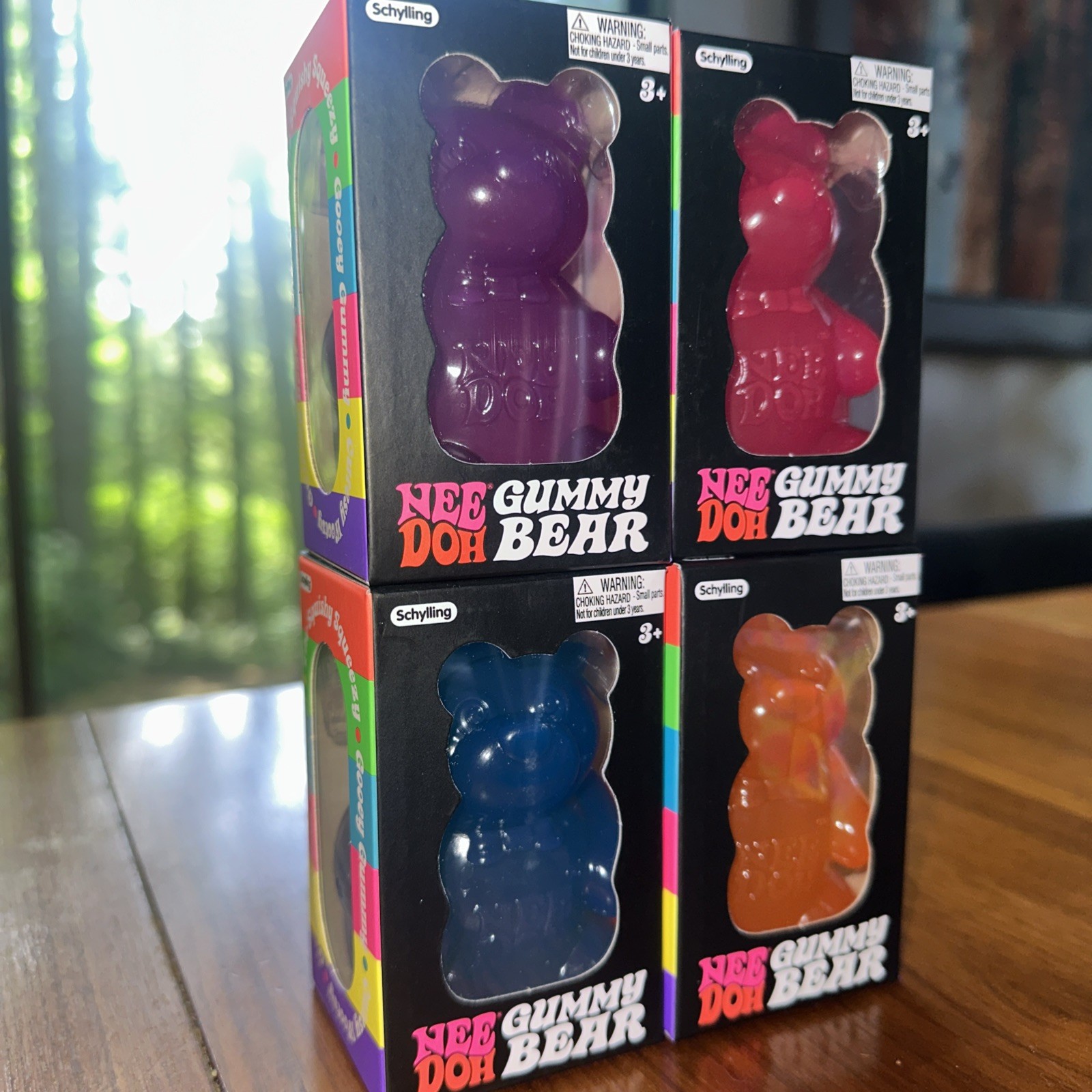 🔥 NeeDoh Gummy Bear Complete Set of 4 Blue Pink Purple Orange New Sealed