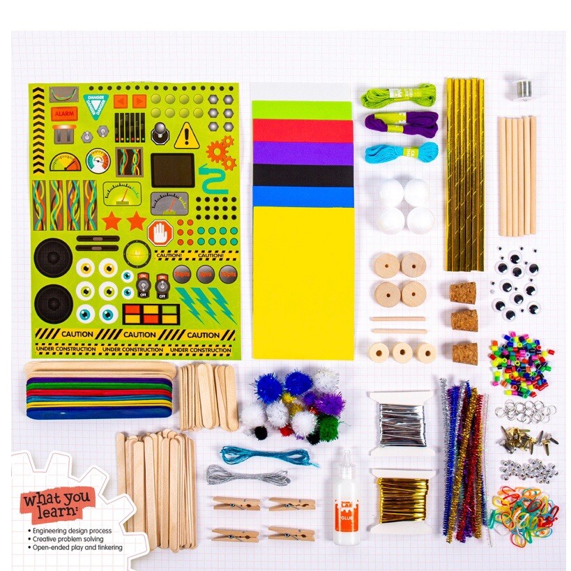 Dabble Lab Kids Inventors Box Fun Educational Crafts Ages 8 + 250 Pieces New