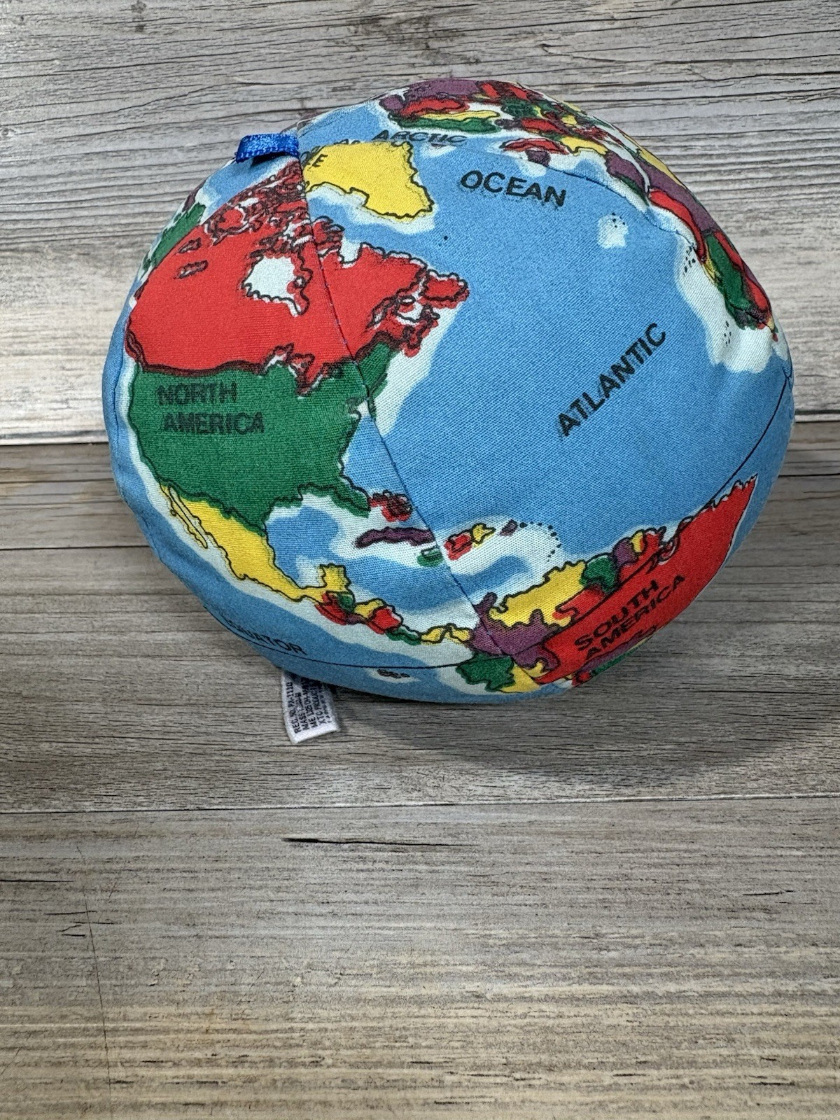 1983 Pocket Hugg-A-Planet Earth Sustainable Educational Learning Fabric Toy 6”