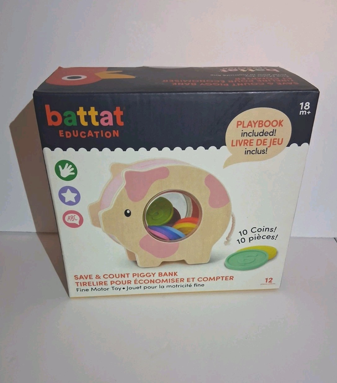 Battat Education Save & Count Piggy Bank NIB 18m+ Homeschool Montessori Play