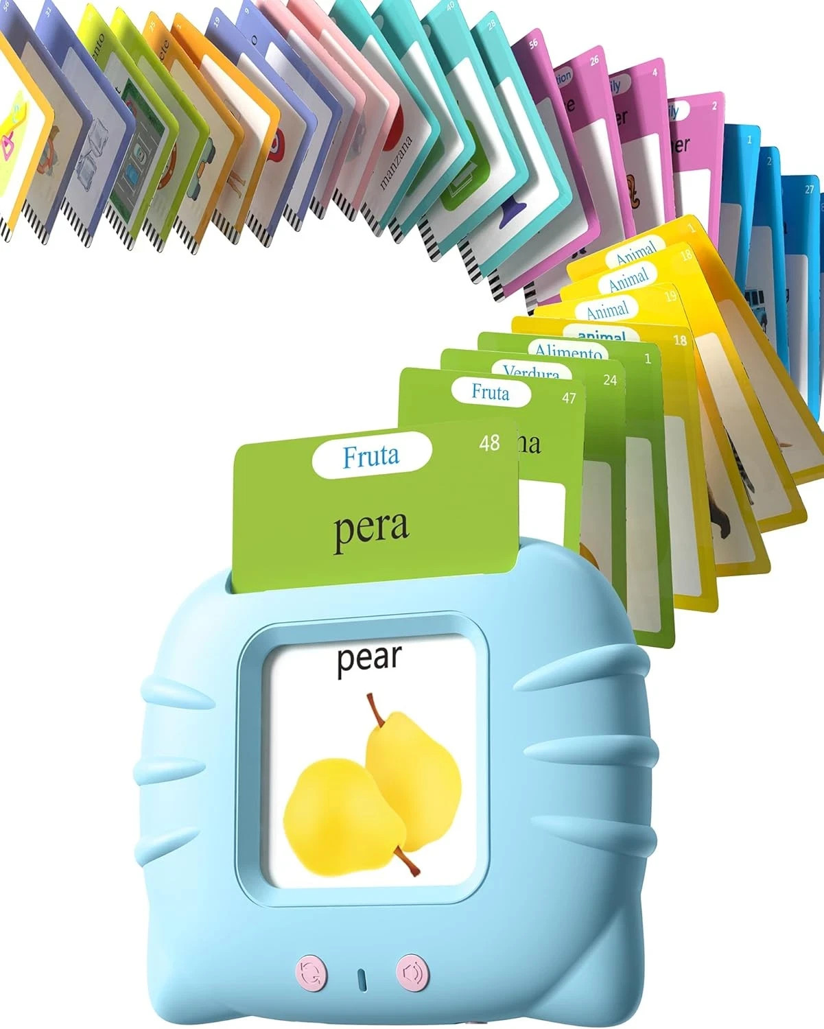 Bilingual Spanish English Talking Flash Cards Pocket Speech Therapy for Kids
