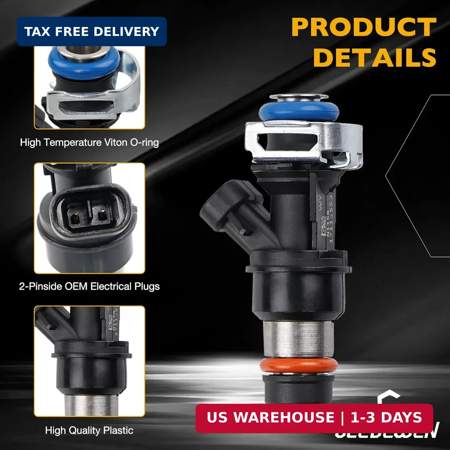 4.8 5.3 6.0 Fuel Injector 4 Holes 8Pcs, Compatible with 1999-2006 Chevrolet Silv