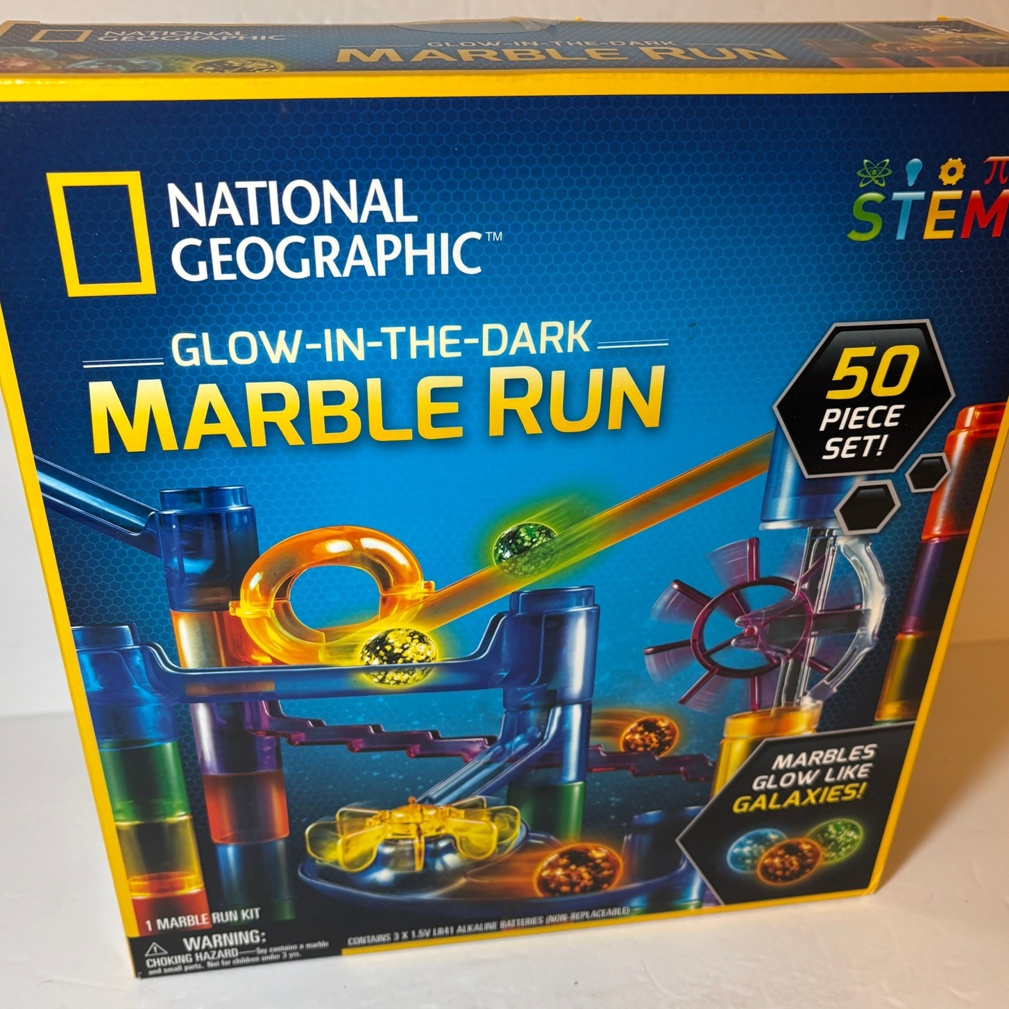 National Geographic 50pc Marble Run Glow in the Dark STEM Toy Set for Kids New