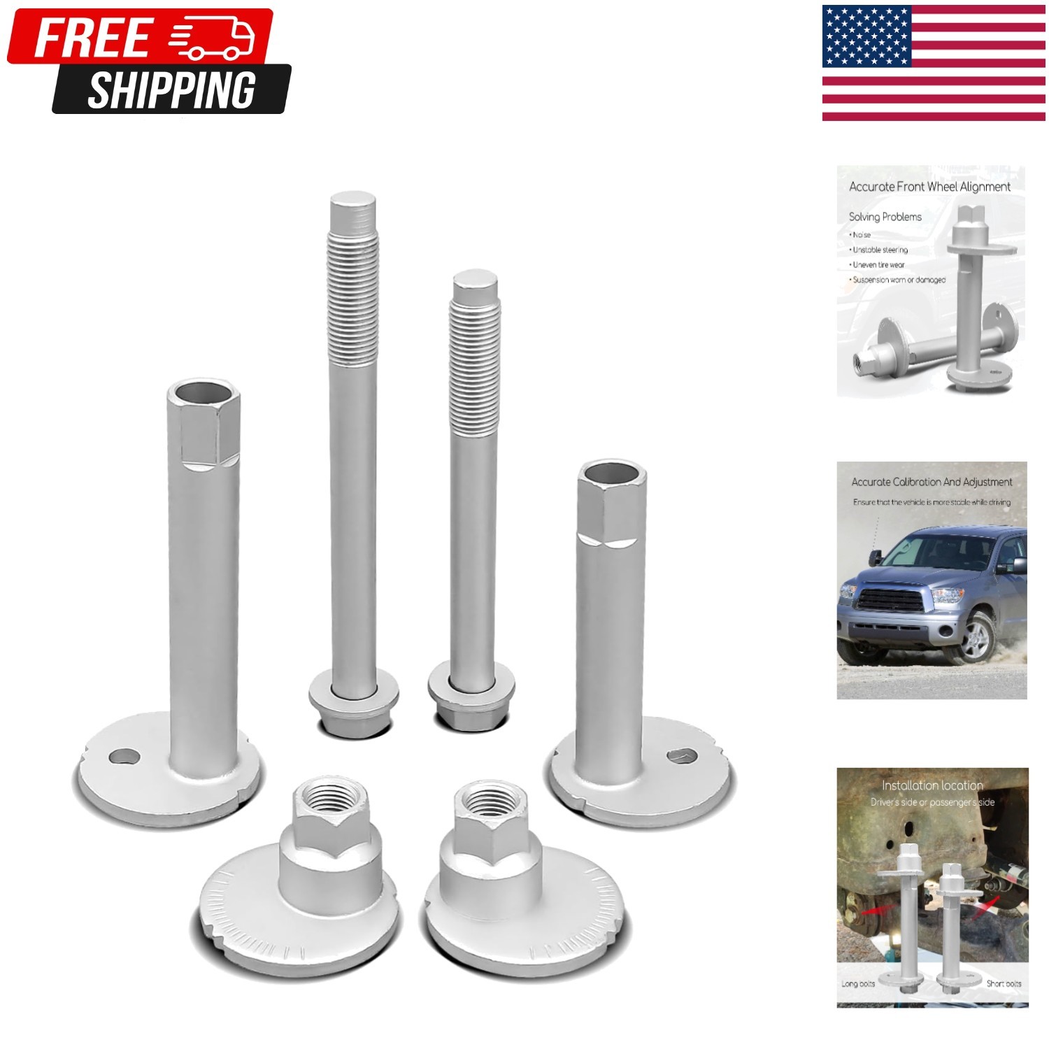 Front Alignment Camber Toe Adjustment Bolts Fit for Toyota Tundra 2000-2006, Seq