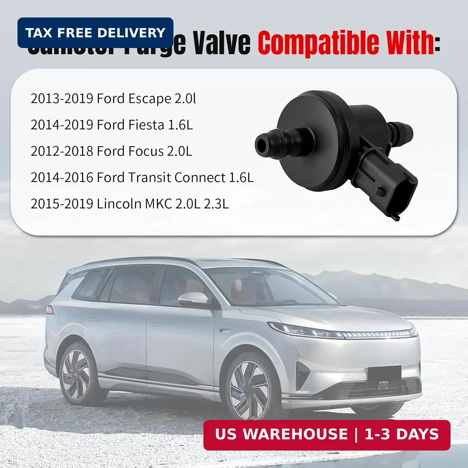 EVAP Vapor Canister Purge Valve Compatible with 2013-2019 Ford Escape Focus 2.0L