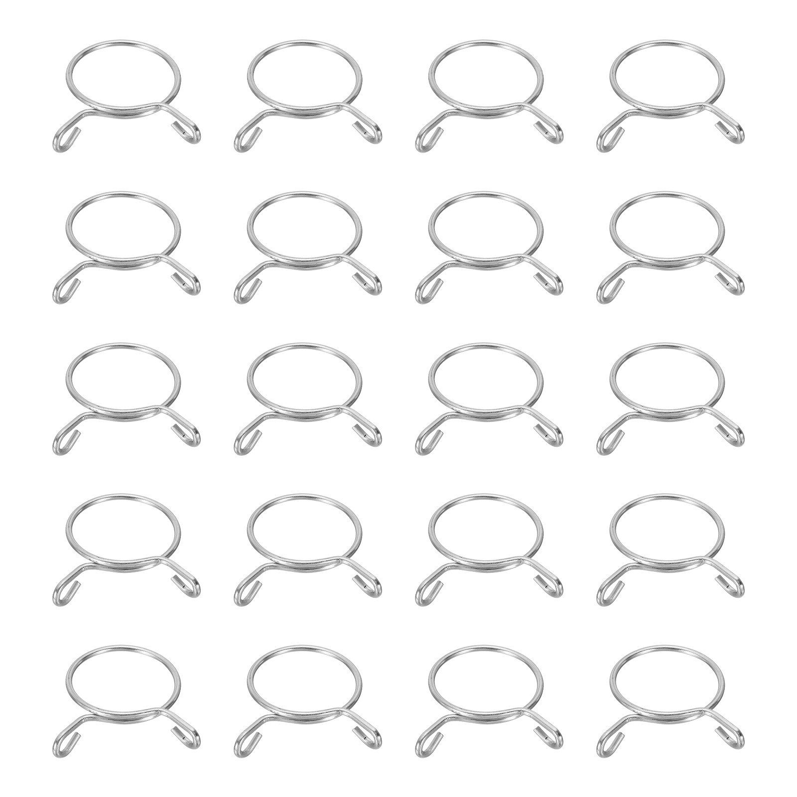 20Pcs 40mm ID 46mm OD Fuel Line Hose Clips Spring Clips Clamps Silver