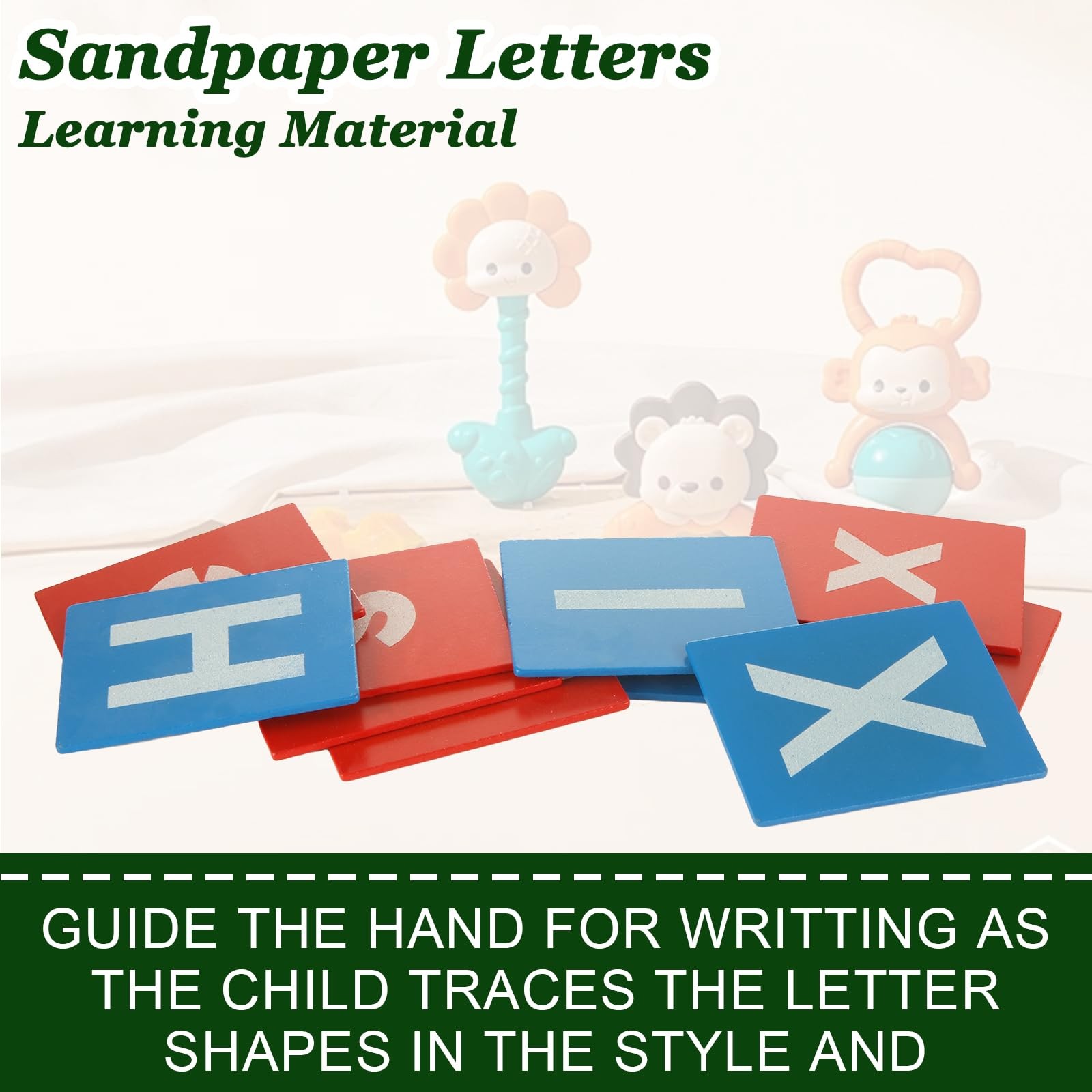 Montessori Lower and Capital Case Sandpaper Letters, Tactile Letters for Pres…