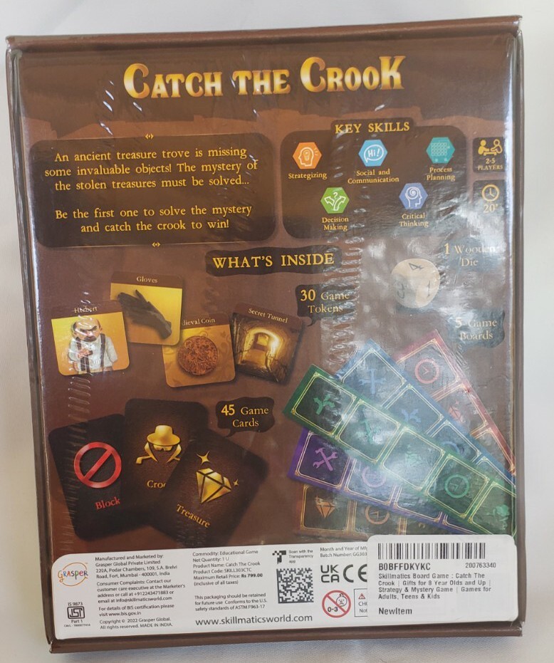 Skillmatics Board Game Catch The Crook Strategy Mystery Gift for 8 Yr Olds & Up