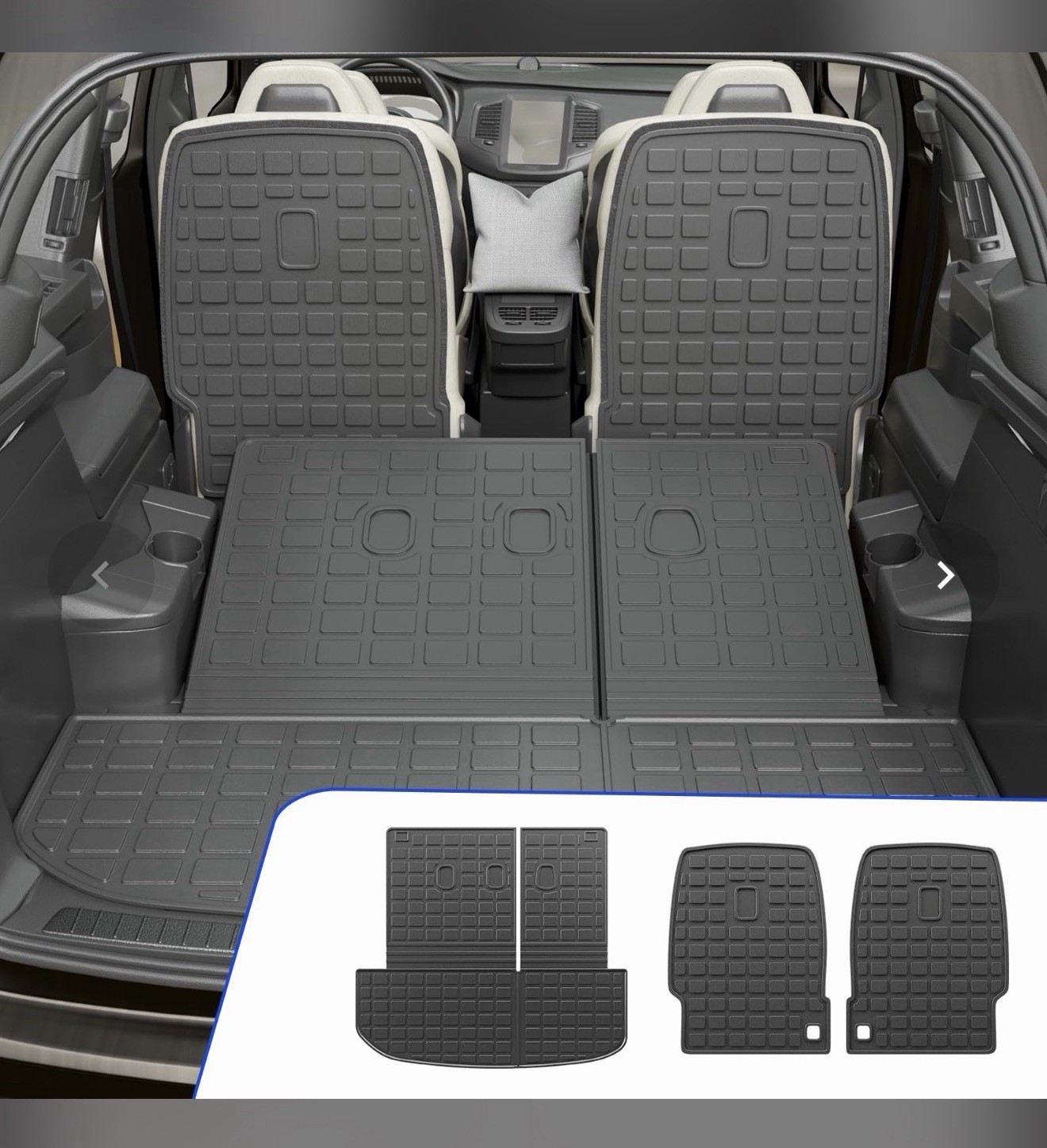 Rongtaod Cargo Mat Compatible with Hyundai Palisade 2020-2025 7 Seat Trunk Back