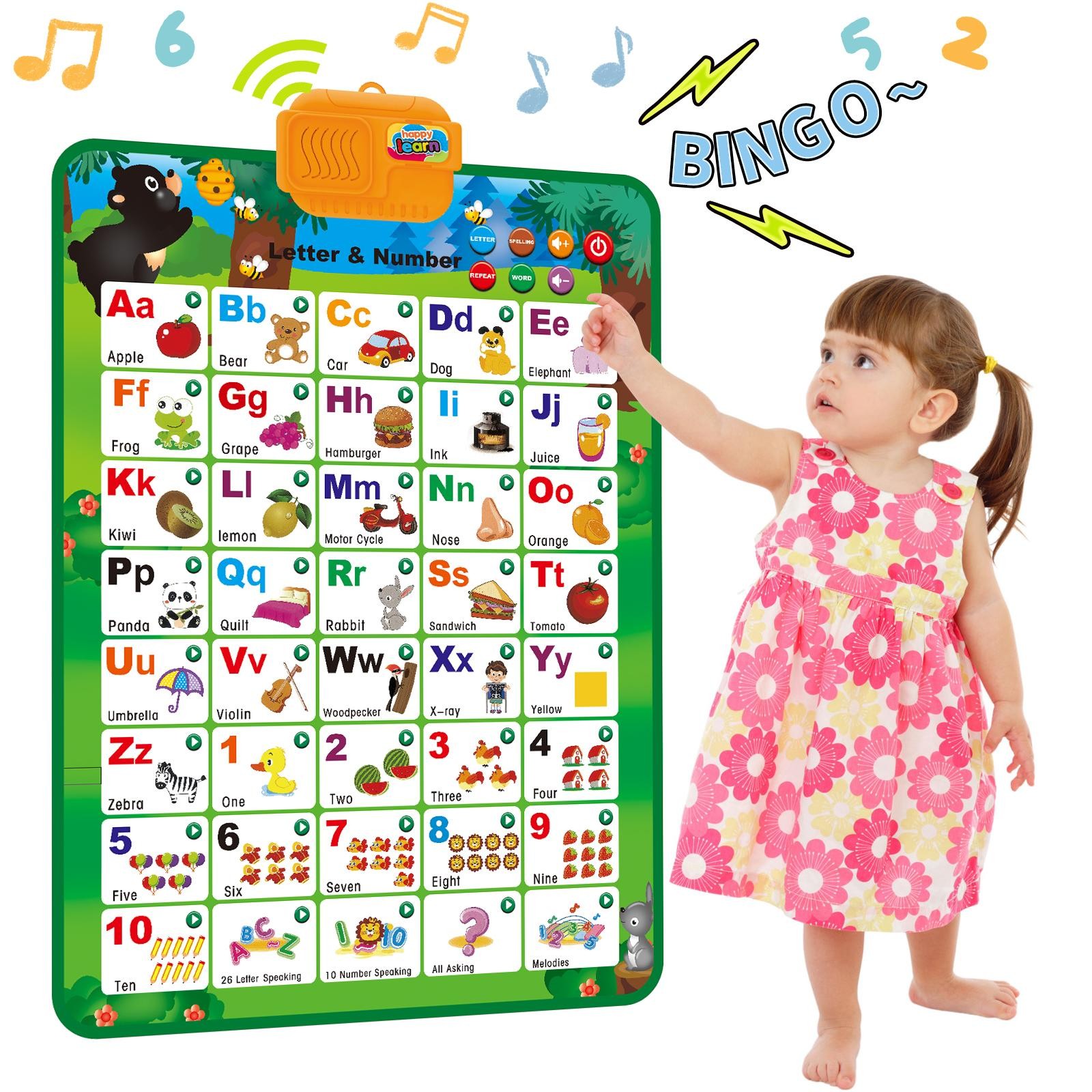 Educational Interactive Alphabet & Numbers kid Learning Poster Talking ABCs
