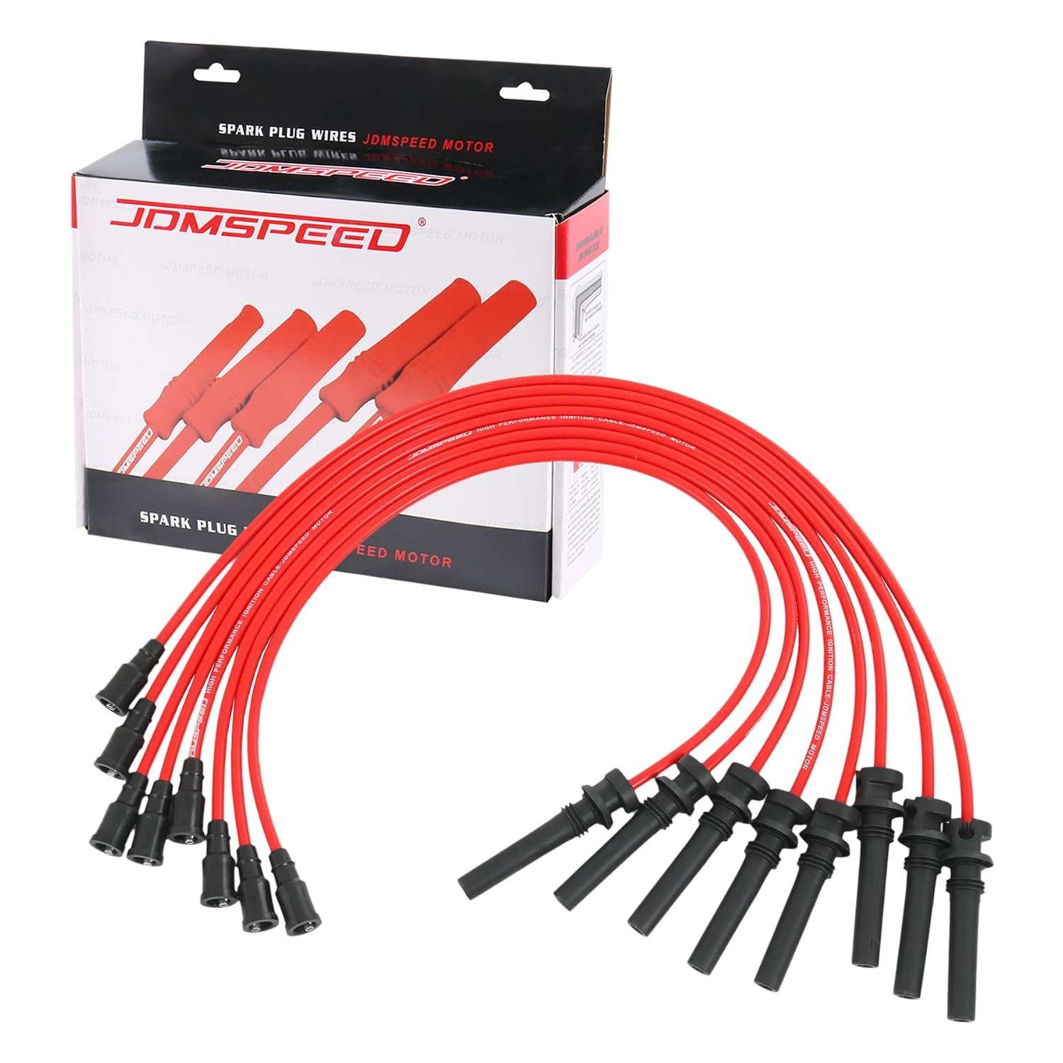 JDMSPEED Spark Plug Wire Set 8.5MM Red for Dodge Ram