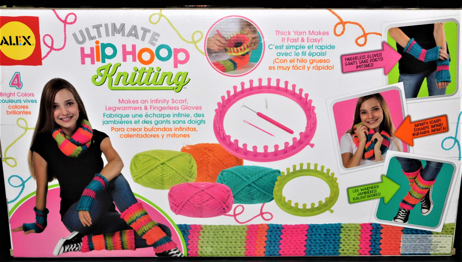 ALEX Toys Craft Ultimate Hoop Yarn Knitting Set Bright Colors Brand New Sealed