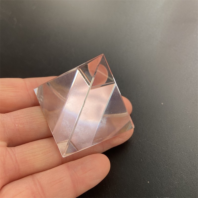 1PC Rainbow Optical Glass Crystal Pyramid Prism f Science Survey Light Spectrum