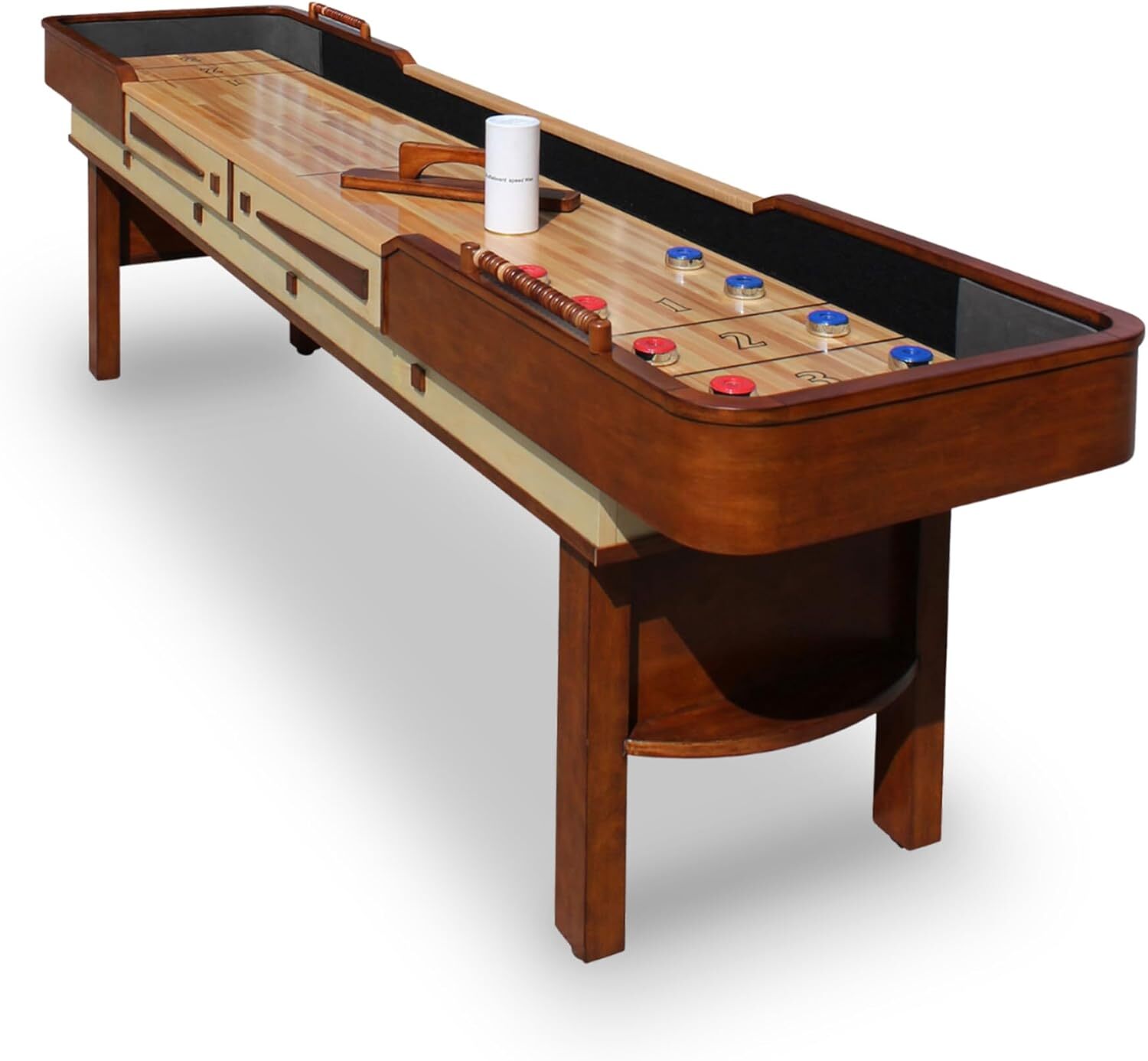 Hathaway Merlot 12 Ft Shuffleboard Table for Family Arcade Game Room – with