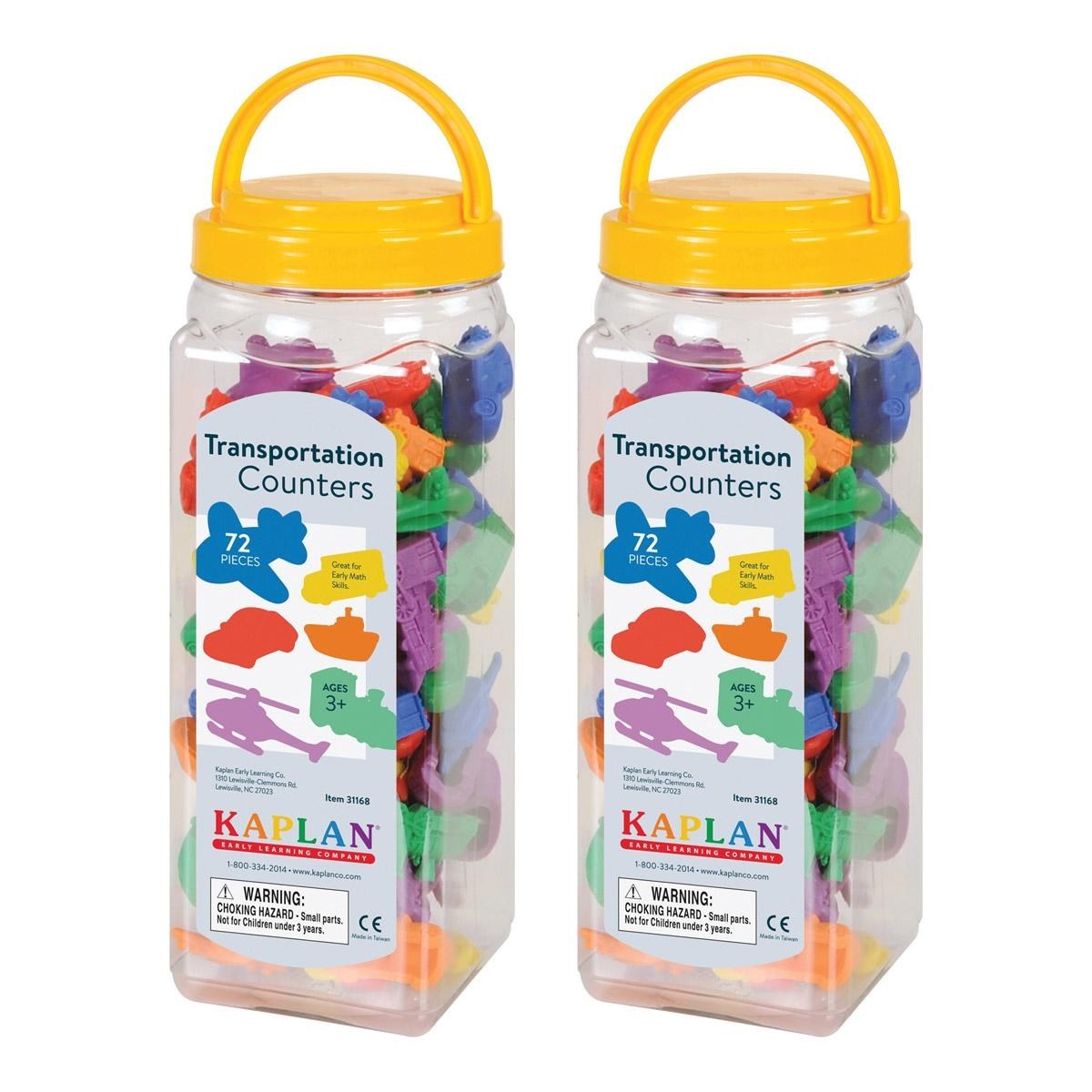 Kaplan Early Learning Transportation Counters – 2 Sets with Containers