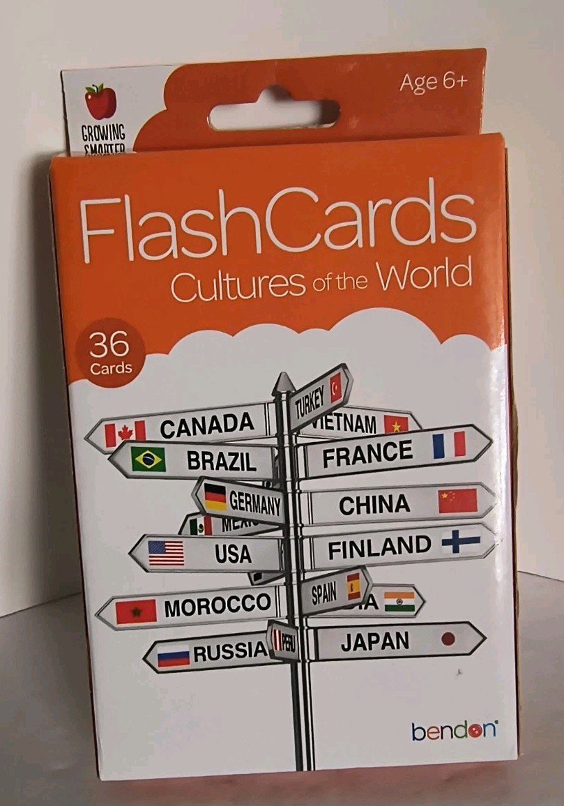 Cultures of the World (Bendon) 36 Flash Cards for Ages 6 & Up NEW! Free Shipping