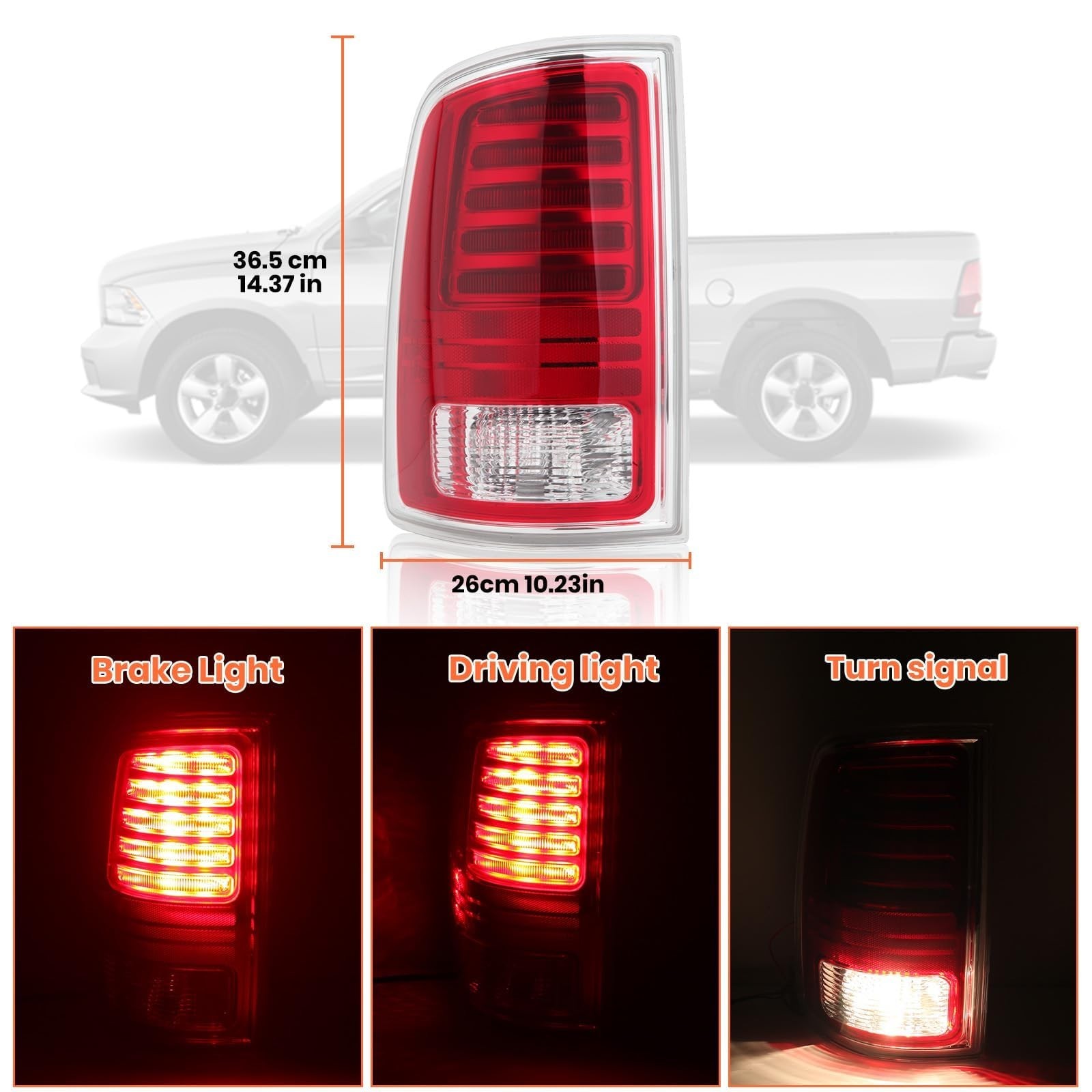 Ram LED Tail Light Assembly Compatible with 2013 2014 2015 2016 2017 2018 Dod…