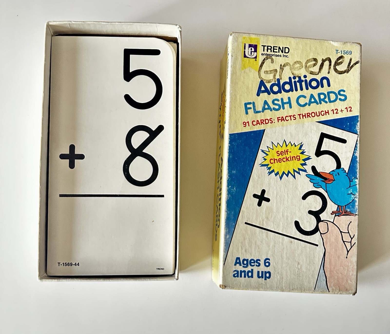 Vintage 1985 ADDITION CARDS Ages 6 and Up Flash Cards by Trend Enterprises T-156