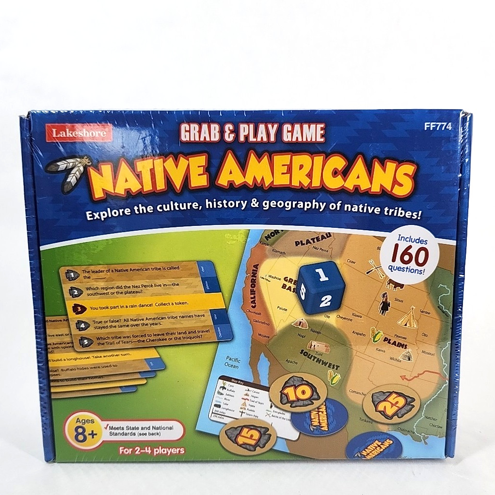 Lakeshore Grab & Play Game NATIVE AMERICANS Educational Game Ages 8+ Homeschool