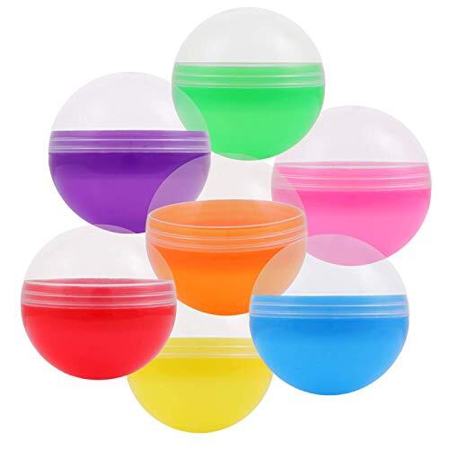 3.9” Empty Plastic 6 Pcs Clear-Colored Round Capsules 100 mm Toy Containers