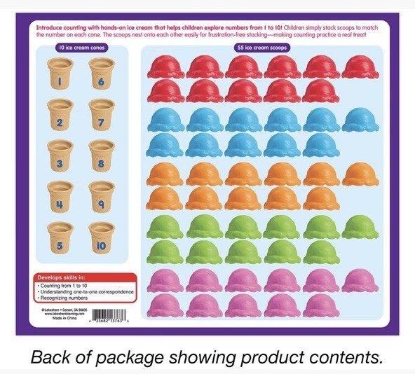 Lakeshore Ice Cream Counting Set Incomplete Pretend Play Math Toy