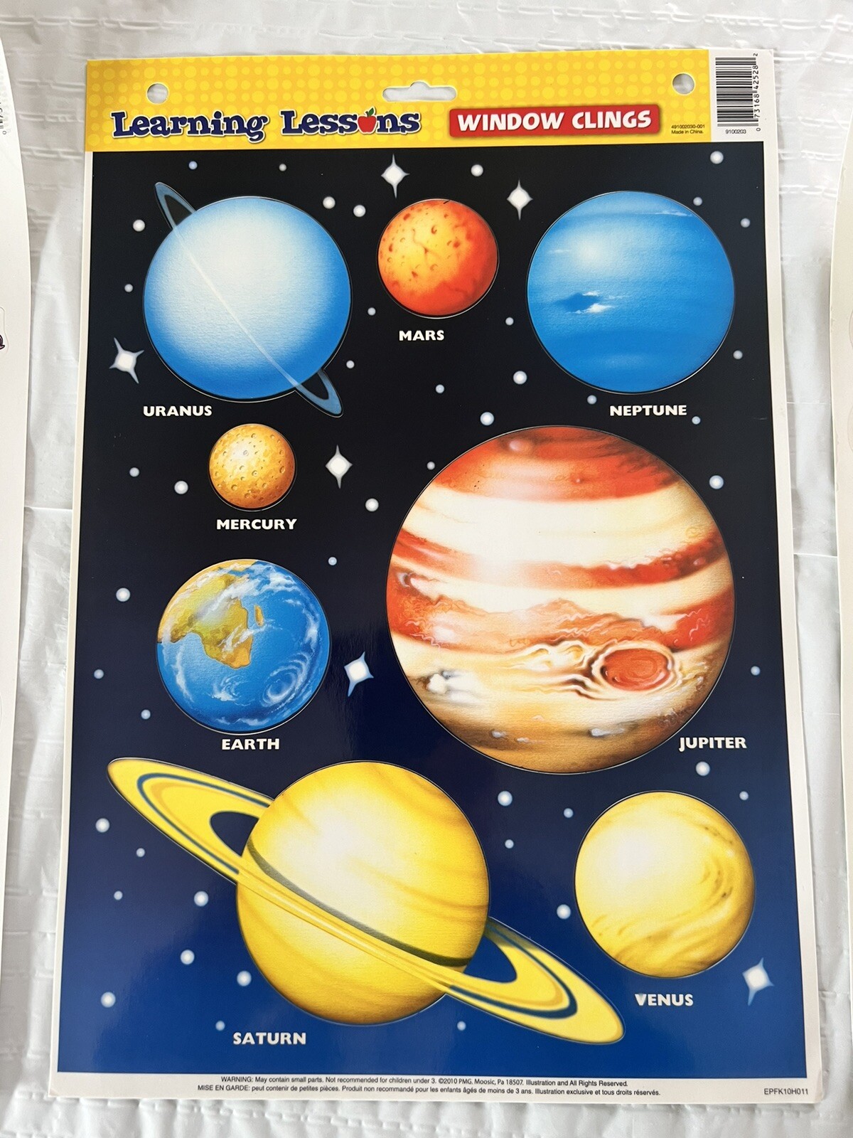 Window Cling Sets of Early LEARNING LESSONS ABC’s, 1,2,3, Planets GREAT FOR HOME