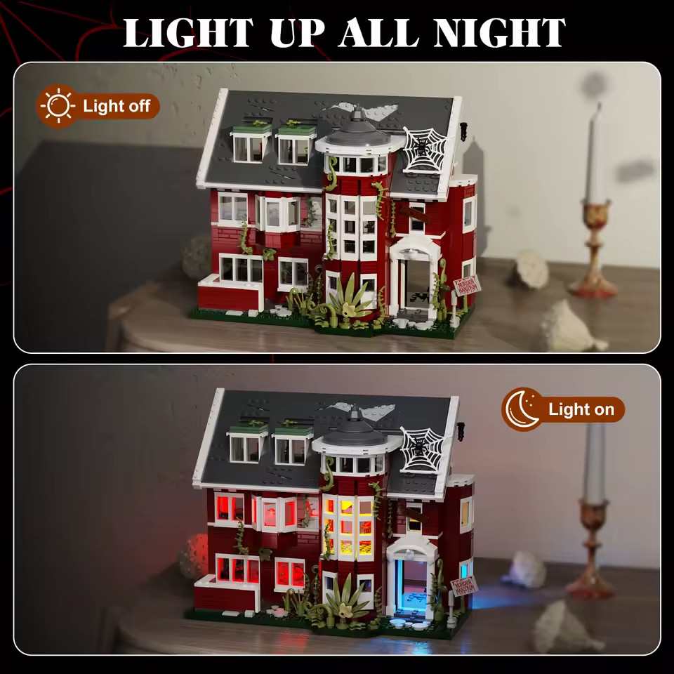 American Horror Story House Building Blocks Set with LED Light,Halloween