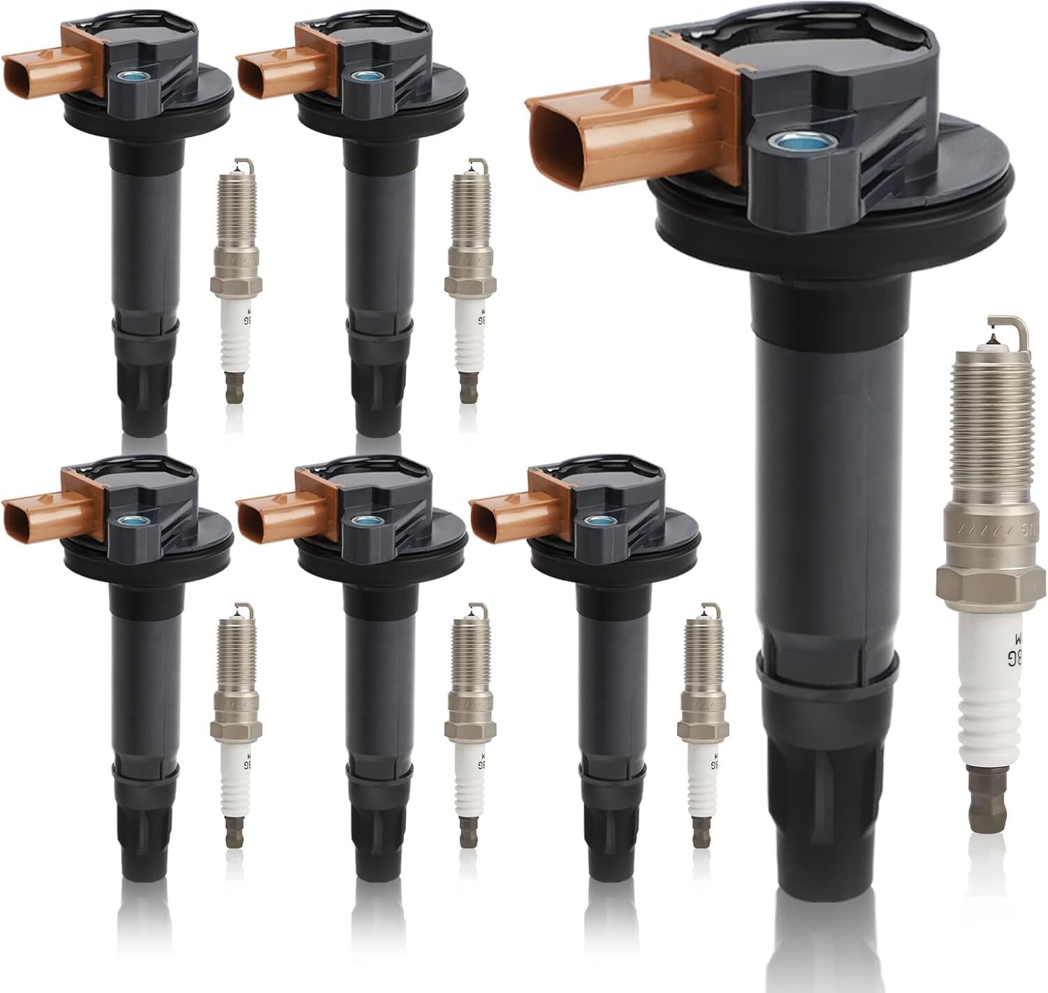 UF646 Ignition Coil & SP534 Double Iridium Spark Plug for 11-17 Ford F-150