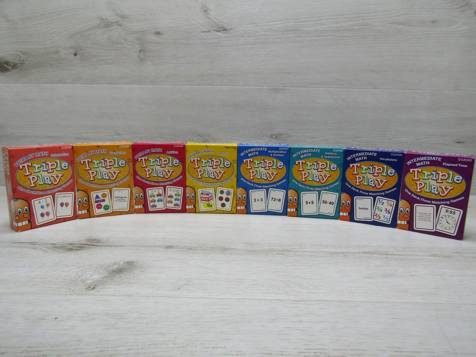 Early Math Skills TRIPLE PLAY Lot of 8: 4)Primary Math & 4)Intermediate Math GGA