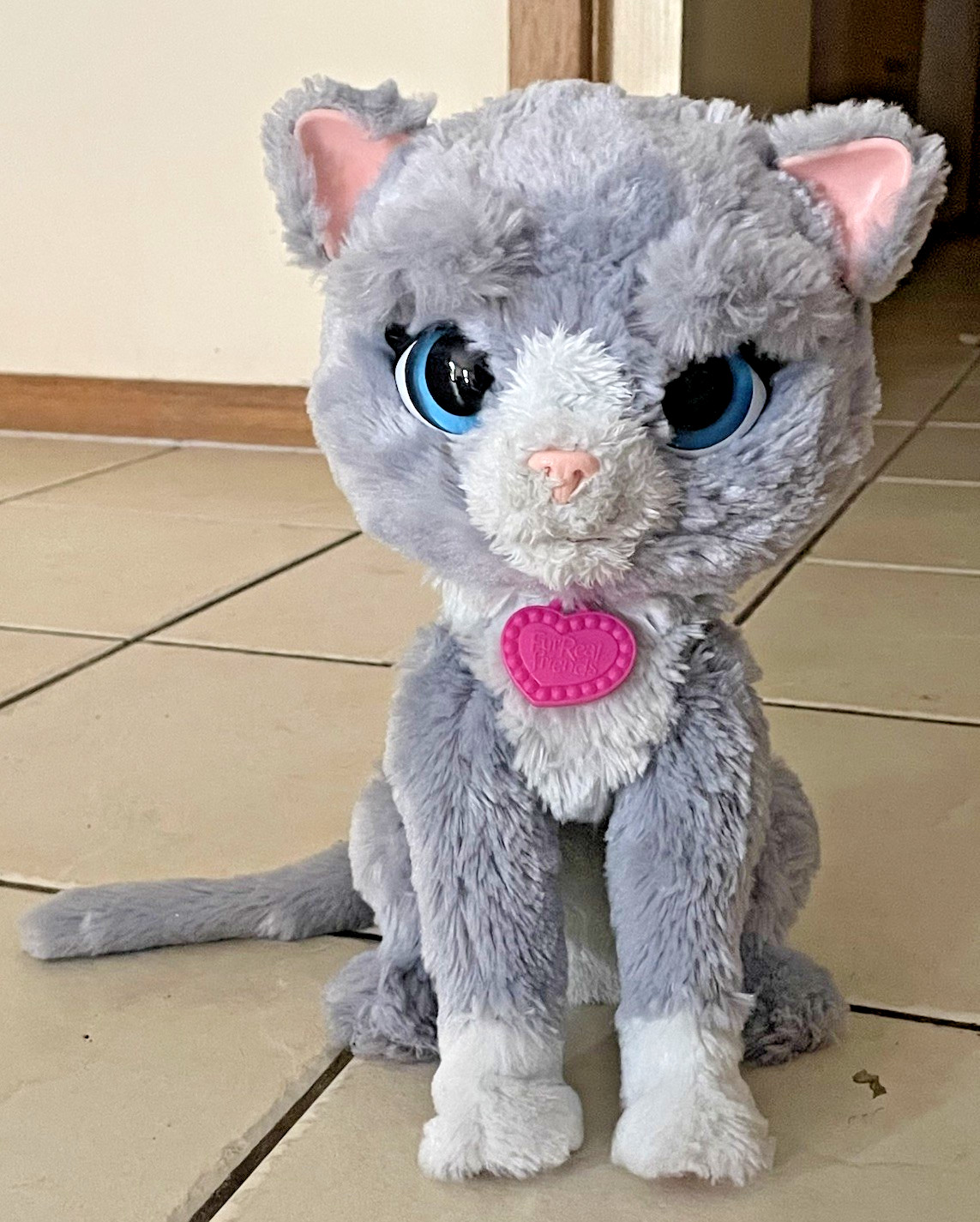 Fur Real Friends Bootsie Interactive Cat Grey White Plush Kitty With Batteries