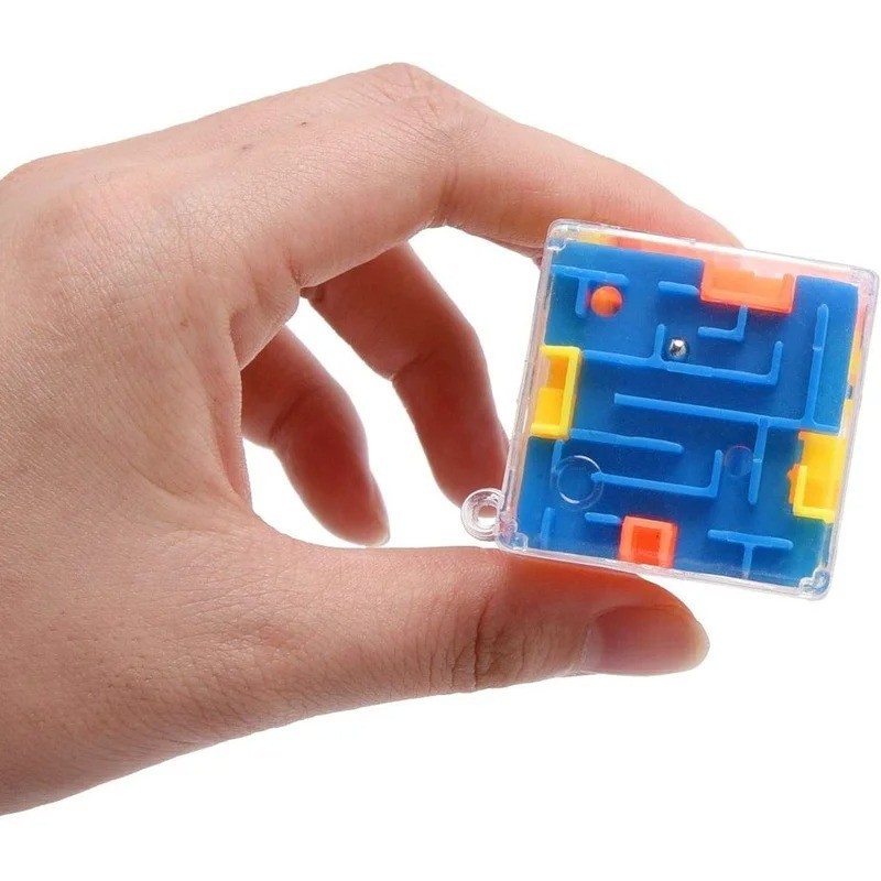 Mini 3D Maze Puzzle Cube Transparent Rolling Ball Brain Teaser Stress Toy Kids