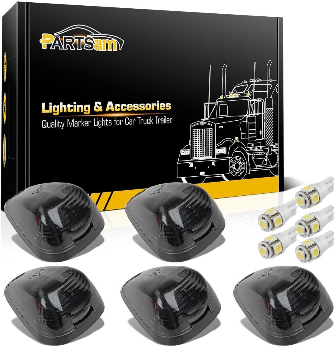 Truck cab roof marker running lights for pickup visibility