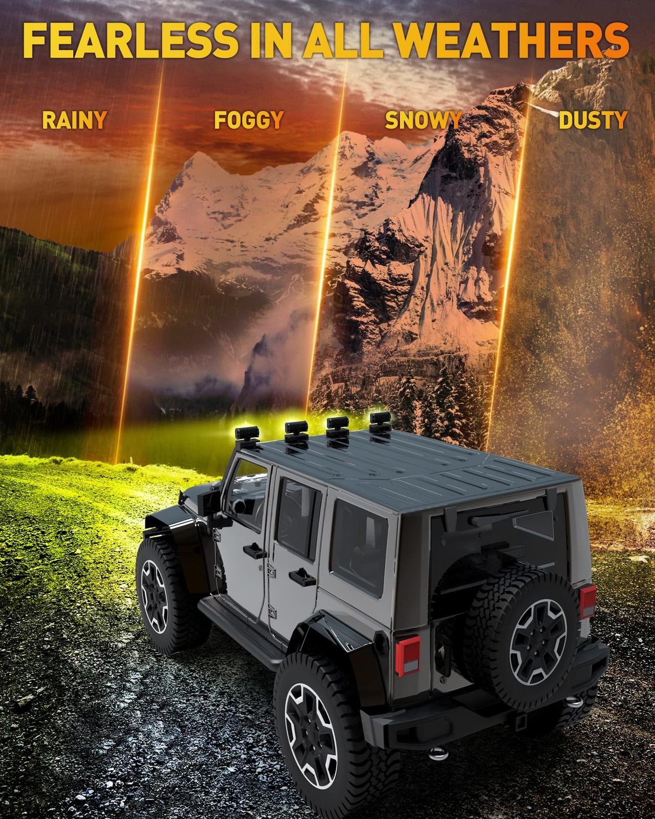 NAOEVO 7 Inch Yellow LED Light Bar, 240W 24,000LM Offroad Fog/Driving Lights …