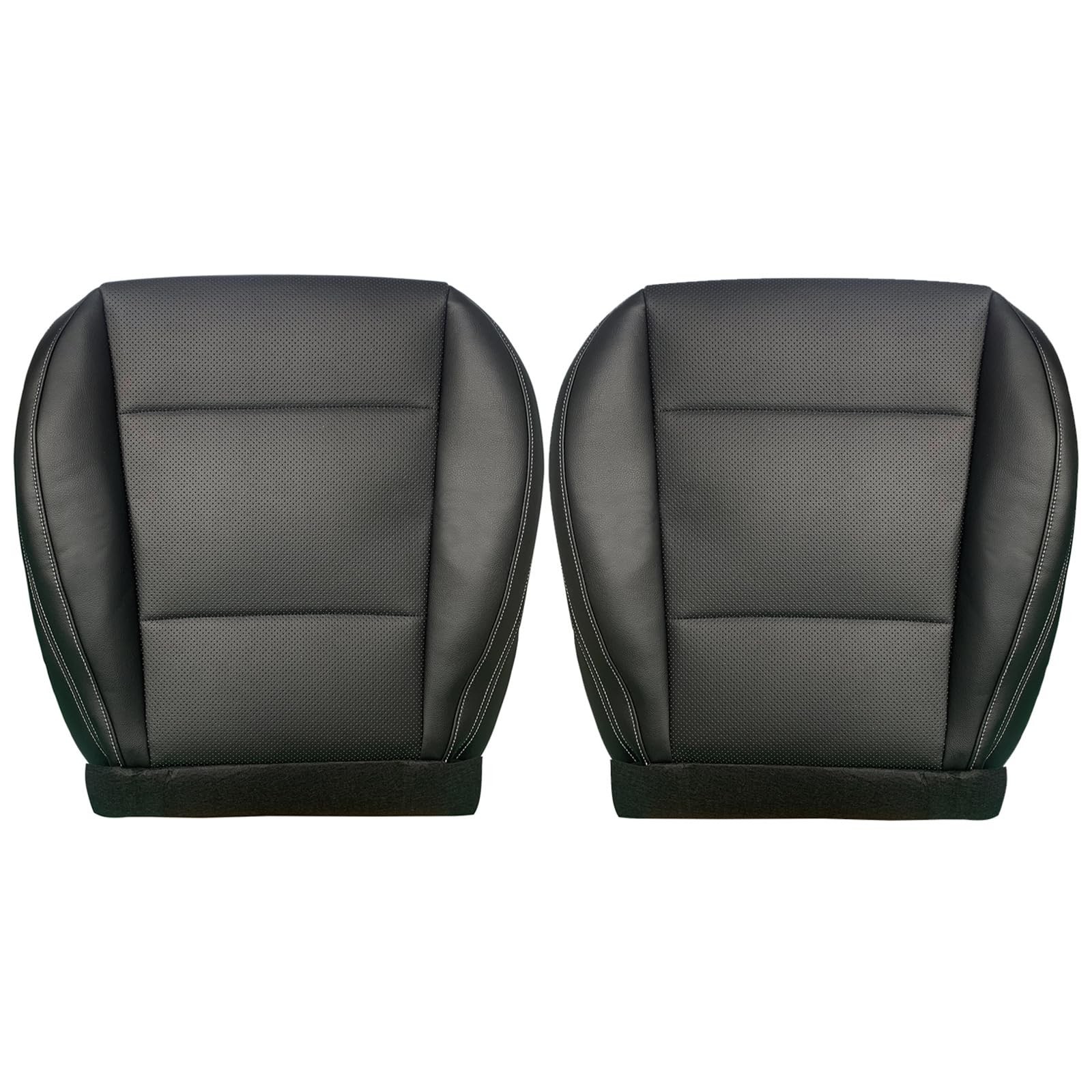 Both Side Black Microfiber Leather Perforated Bottom Seat Cover Fit for Subar…