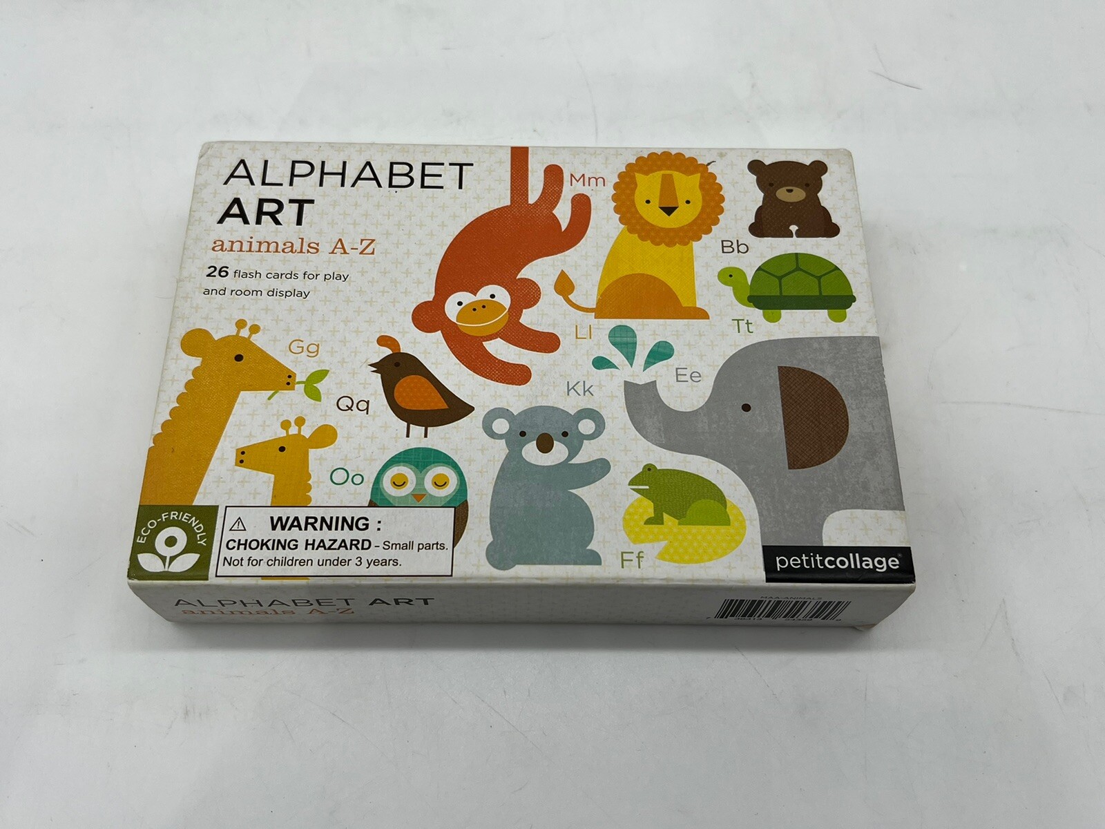Petit Collage Alphabet Art On the Go A-Z 26 large flash cards Animals