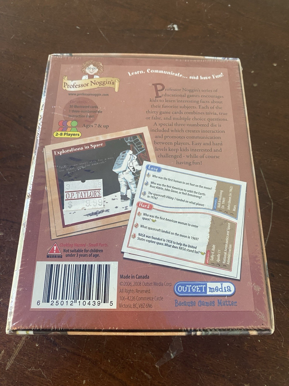 Professor Noggin’s Educational Card Game #29 History of the United States New!