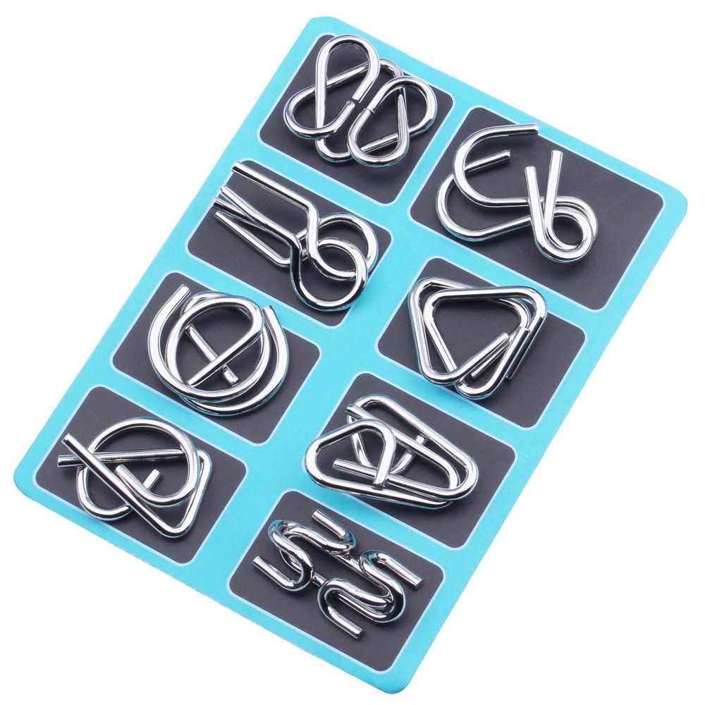 24 Pack Metal Brain Teaser Wire Puzzles Educational Montessori Toys All Ages