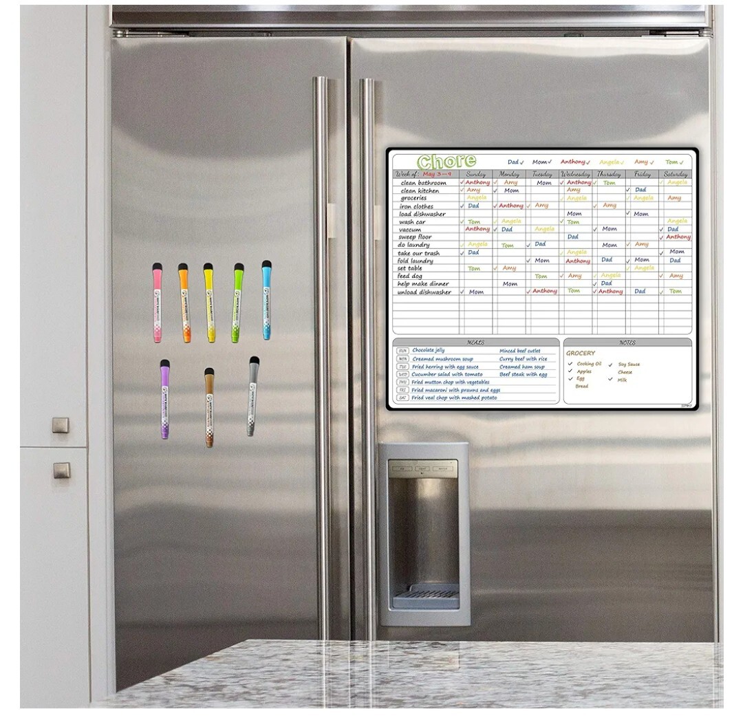 JJPRO Magnetic Dry Erase Chore Chart for Multiple Kids and Adults:Large L1