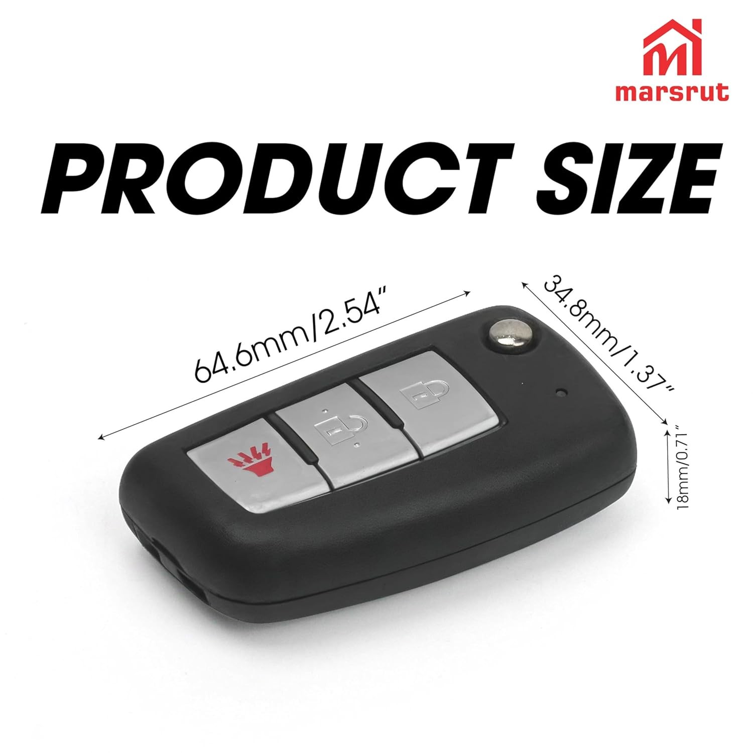 Key Fob Fit for Nissan Rogue 2014 2015 2016 2017 2018 2019 Car, 3-Button Flip Re