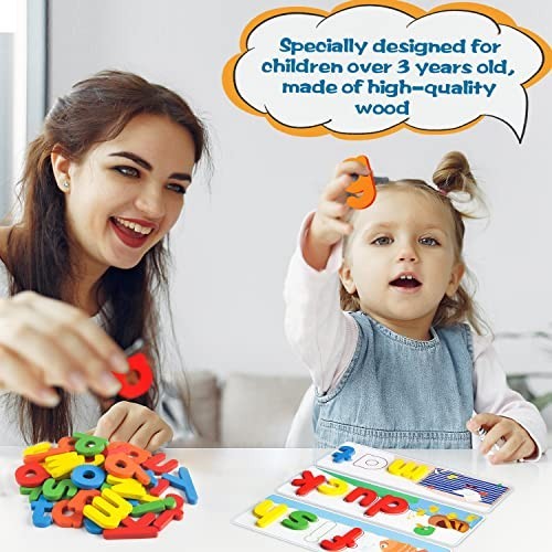 Educational Toys for Kids Ages 2-6, Alphabet Matching Game, Preschool Learning G