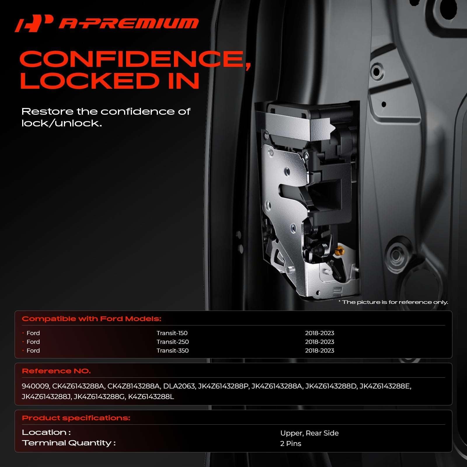 A-Premium Upper Rear Tailgate Lock Actuator Motor Compatible with 2018-2023 F…