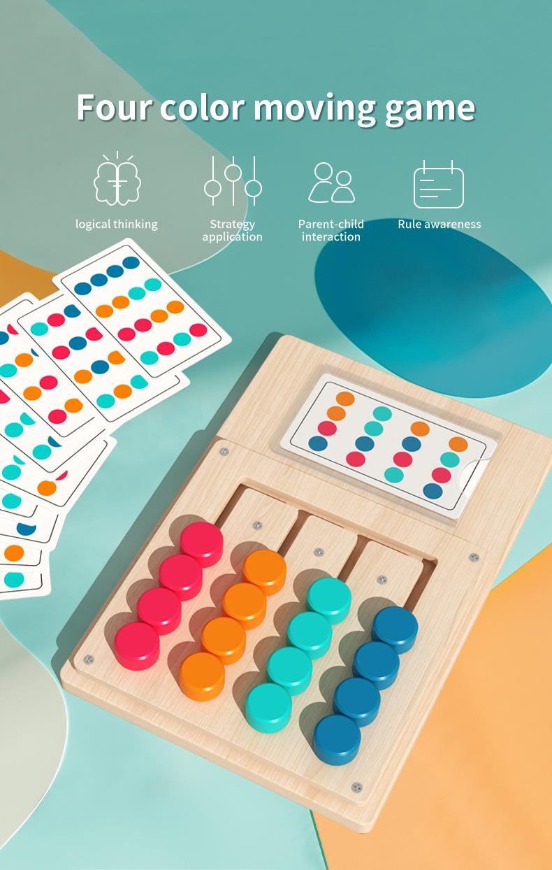 Wooden Color Shape Matching Puzzle Board Kids Brain Training Toy