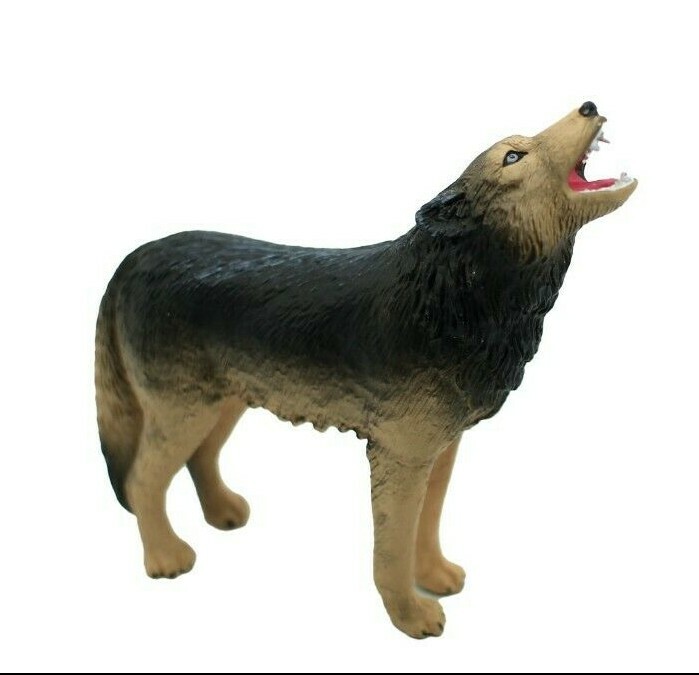 Wolf Howling Realistic Small Toy Model Plastic Replica Forest Animal 4″ M134