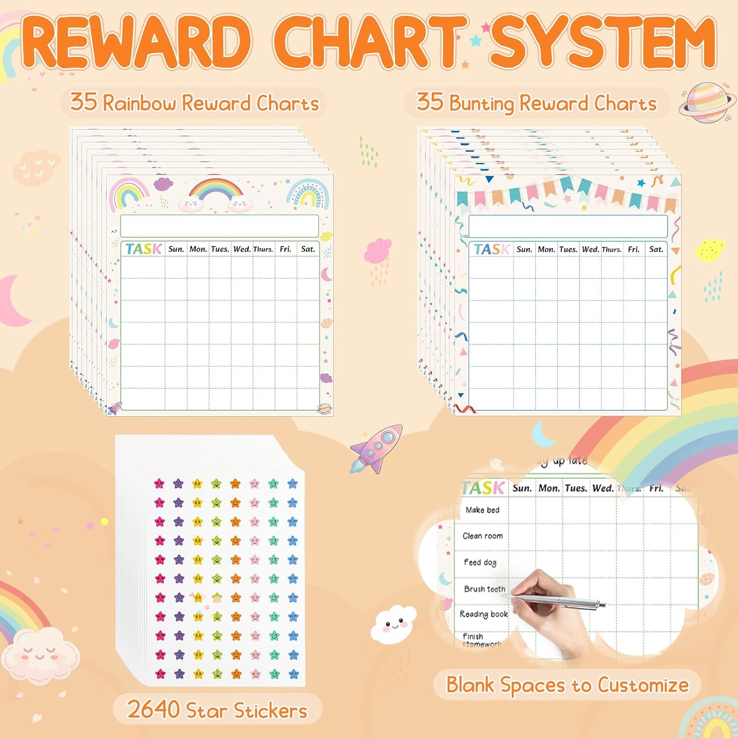 Incentive Reward Chart for Kids 70 Pack Chore Chart for Kids at Home Behavior Ch