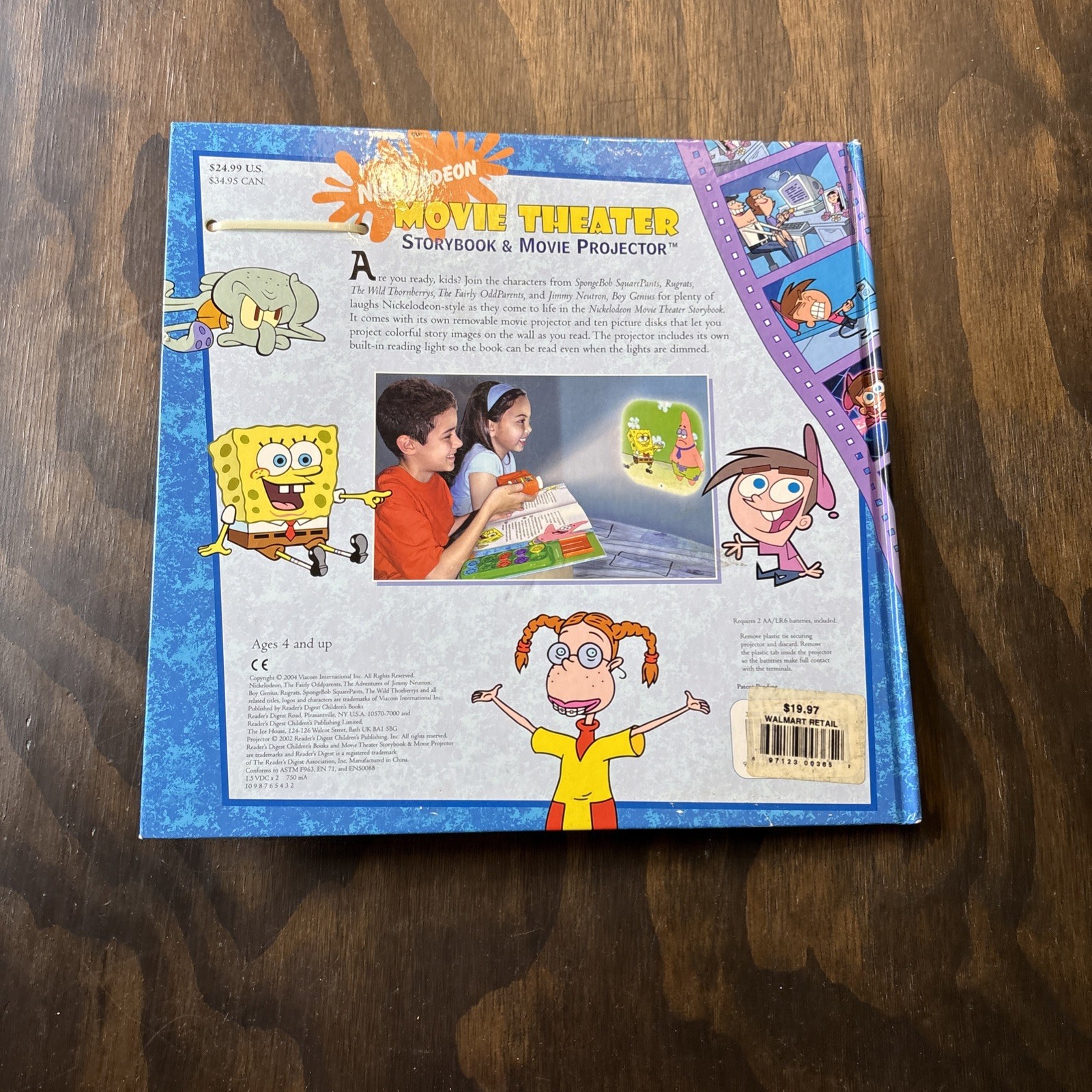 2002 Nickelodeon SpongeBob Jimmy Neutron & More Book & Movie Projector VTG RARE