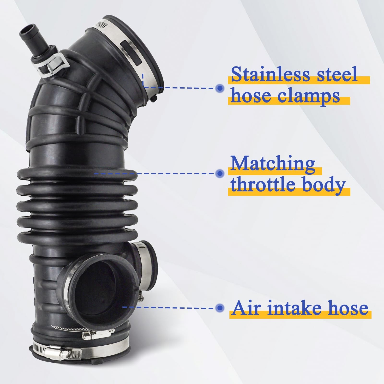 Air Cleaner Intake Hose For 01-03 Infiniti QX4/Nissan Pathfinder 3.5L, Black