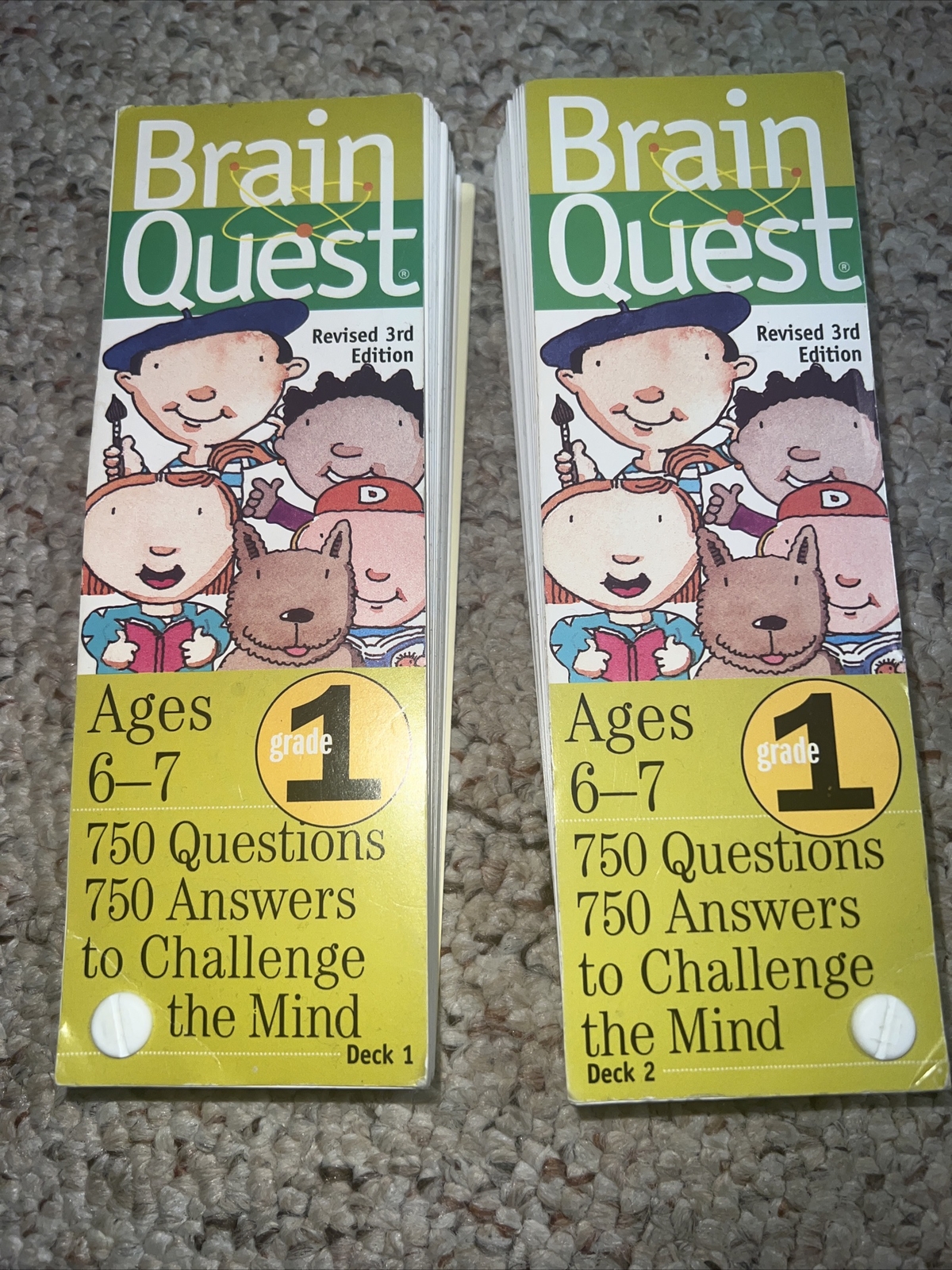 Brain Quest Grade 1 Age (6-7) Revised 3rd Edition Set of 2.