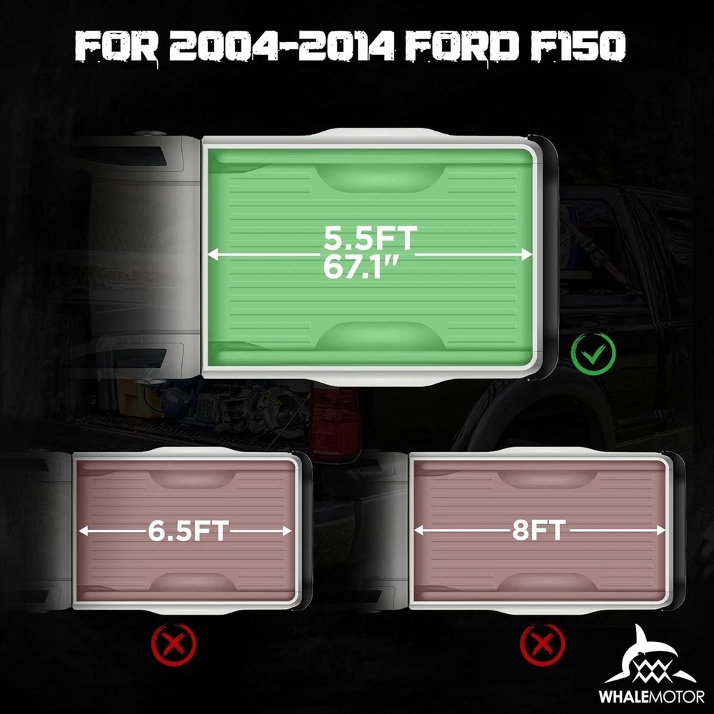 Truck Bed Tonneau Cover Compatible with Ford F150 F-150 2004-2014 5.5 ft Shor…