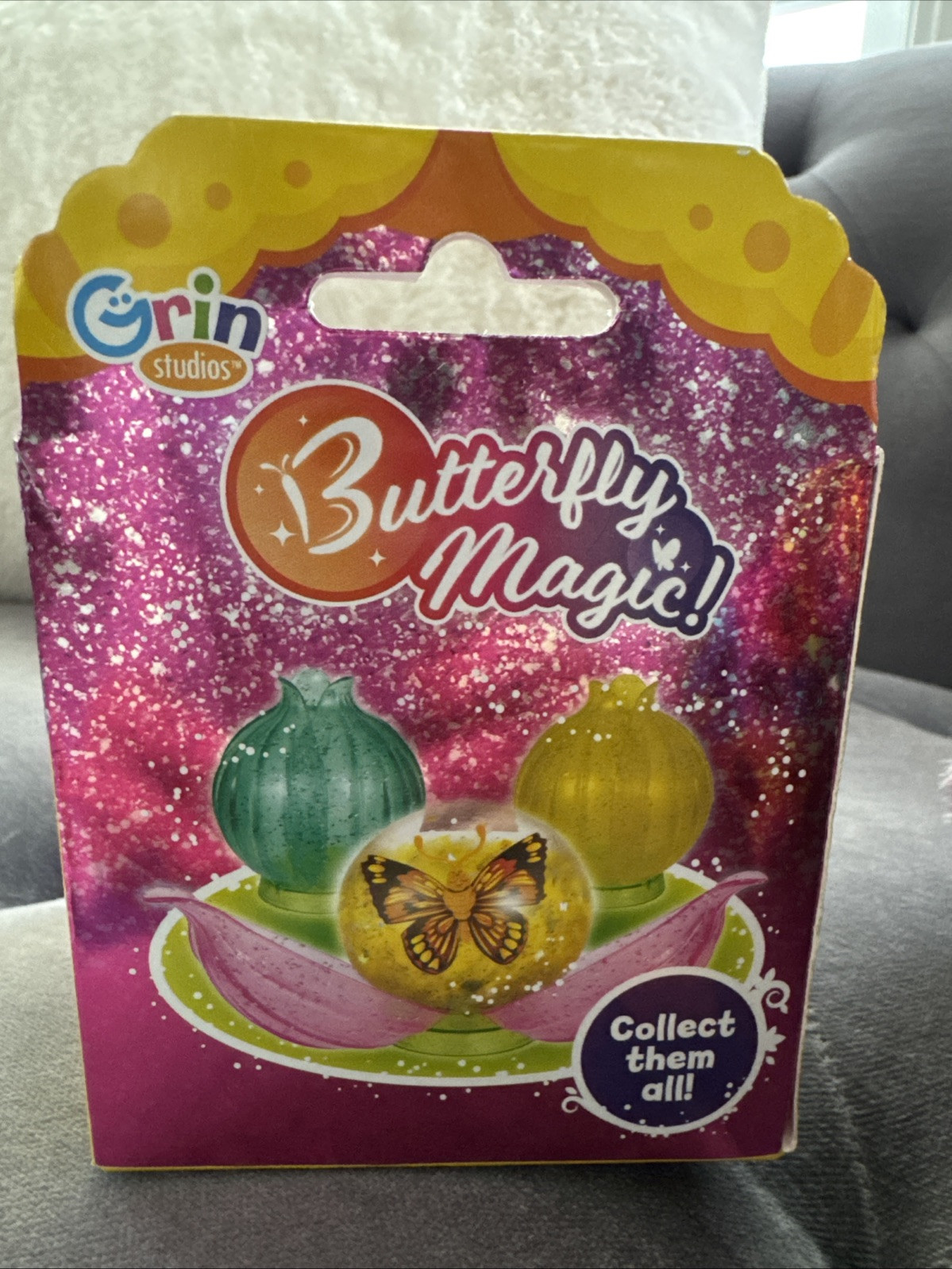 NEW Grin Studios Butterfly Magic Surprise Toy Sphere w/ Unicorm Beanie & Sanrio