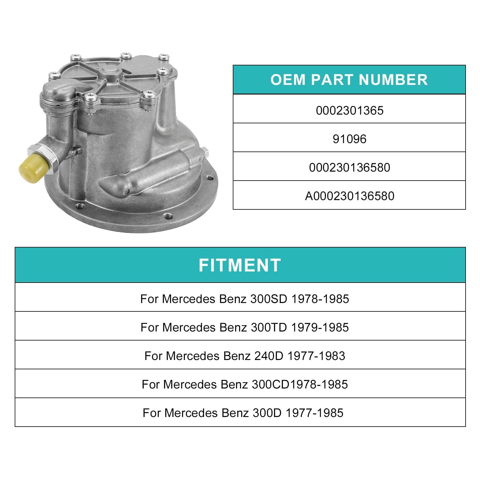AULINK 0002301365 000230136580 Diesel Vacuum Pump Compatible with Mercedes Be…